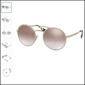 Prada pr51ss aviator double bar silver sunglasses